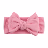 Roze geribbelde baby newborn haarband met grote strik